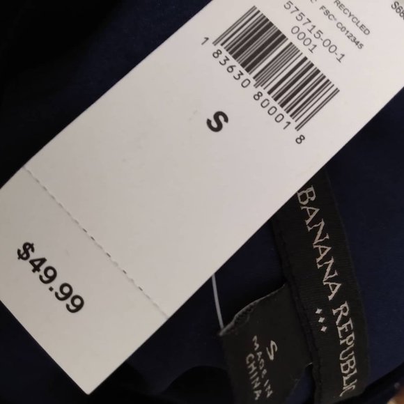 NWT Banana Republic - Navy Spaghetti Strap Blouse - Picture 2 of 3